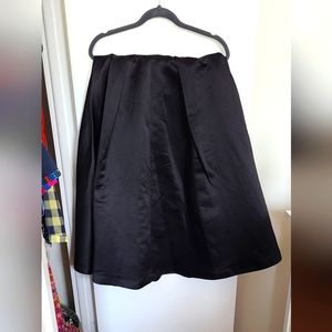 Satin-feel, high-waisted, A-line skirt